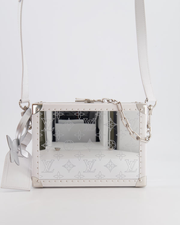 Louis Vuitton Silver Mirror Trunk Box Monogram Bag with White Calfskin Leather RRP £6,800
