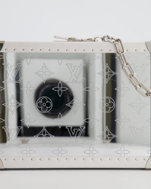 Louis Vuitton Silver Mirror Trunk Box Monogram Bag with White Calfskin Leather RRP £6,800