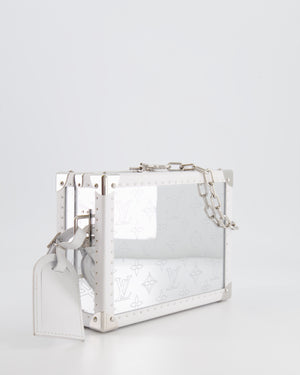 Louis Vuitton Silver Mirror Trunk Box Monogram Bag with White Calfskin Leather RRP £6,800