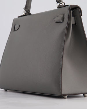 *RARE* Hermès Kelly 28 Sellier Bag in Gris Meyer Madame Leather with Palladium Hardware