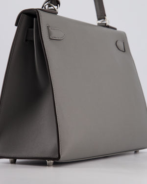 *RARE* Hermès Kelly 28 Sellier Bag in Gris Meyer Madame Leather with Palladium Hardware