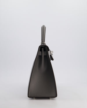 *RARE* Hermès Kelly 28 Sellier Bag in Gris Meyer Madame Leather with Palladium Hardware