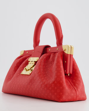 Louis Vuitton Red Leather Nanogram Clutch Bag with Gold Hardware RRP £1,950