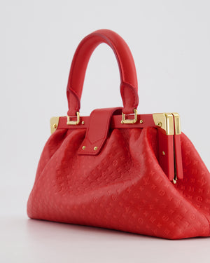 Louis Vuitton Red Leather Nanogram Clutch Bag with Gold Hardware RRP £1,950