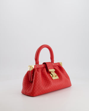 Louis Vuitton Red Leather Nanogram Clutch Bag with Gold Hardware RRP £1,950