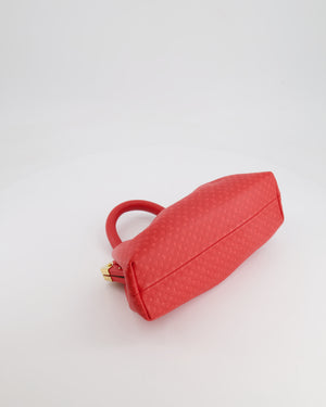 Louis Vuitton Red Leather Nanogram Clutch Bag with Gold Hardware RRP £1,950
