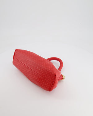 Louis Vuitton Red Leather Nanogram Clutch Bag with Gold Hardware RRP £1,950