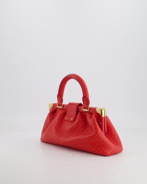 Louis Vuitton Red Leather Nanogram Clutch Bag with Gold Hardware RRP £1,950