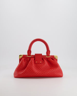 Louis Vuitton Red Leather Nanogram Clutch Bag with Gold Hardware RRP £1,950
