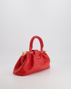 Louis Vuitton Red Leather Nanogram Clutch Bag with Gold Hardware RRP £1,950