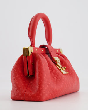 Louis Vuitton Red Leather Nanogram Clutch Bag with Gold Hardware RRP £1,950
