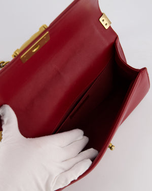 Chanel Burgundy Medium Boy Bag in Lambskin Leather with Bushed Gold Hardware