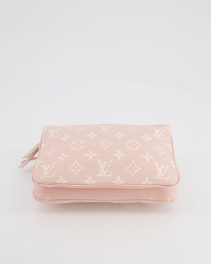 Louis Vuitton Pink and White Empreinte Monogram Double Zip Pochette Bag with Gold Hardware RRP £1,480