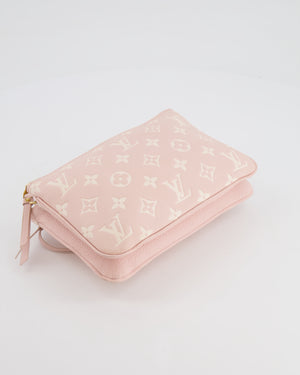 Louis Vuitton Pink and White Empreinte Monogram Double Zip Pochette Bag with Gold Hardware RRP £1,480