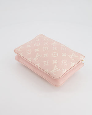 Louis Vuitton Pink and White Empreinte Monogram Double Zip Pochette Bag with Gold Hardware RRP £1,480