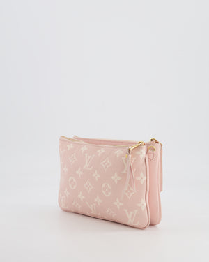 Louis Vuitton Pink and White Empreinte Monogram Double Zip Pochette Bag with Gold Hardware RRP £1,480