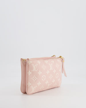 Louis Vuitton Pink and White Empreinte Monogram Double Zip Pochette Bag with Gold Hardware RRP £1,480