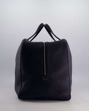 Hermès Victoria II 50 Bag in Bleu Indigo Clemence Leather with Palladium Hardware