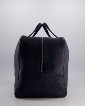 Hermès Victoria II 50 Bag in Bleu Indigo Clemence Leather with Palladium Hardware