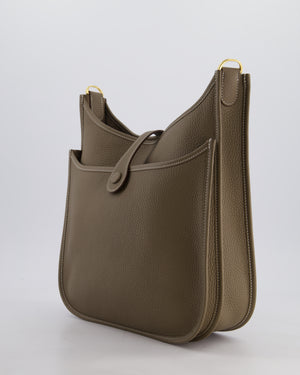 Hermès Evelyne III 29 Bag in Etoupe Taurillon Clemence Leather with Gold Hardware