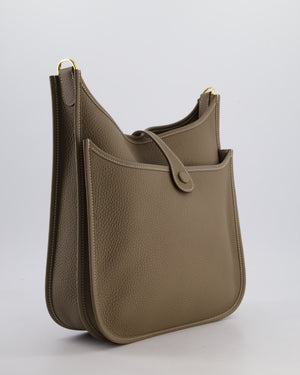 Hermès Evelyne III 29 Bag in Etoupe Taurillon Clemence Leather with Gold Hardware