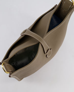 Hermès Evelyne III 29 Bag in Etoupe Taurillon Clemence Leather with Gold Hardware
