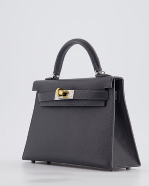 Hermès Mini Kelly II 20 Bag in Gris Misty Epsom Leather with Electrum Hardware