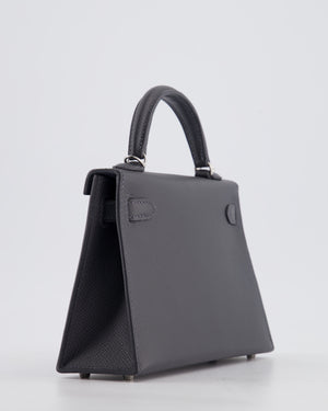 Hermès Mini Kelly II 20 Bag in Gris Misty Epsom Leather with Electrum Hardware