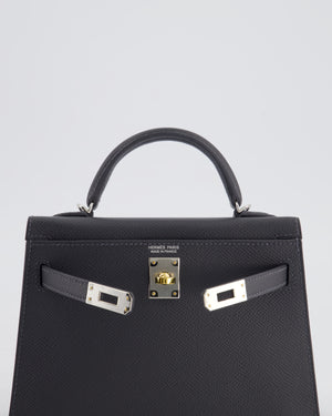 Hermès Mini Kelly II 20 Bag in Gris Misty Epsom Leather with Electrum Hardware