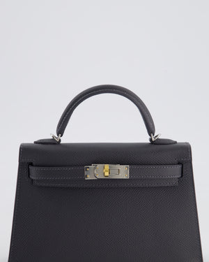 Hermès Mini Kelly II 20 Bag in Gris Misty Epsom Leather with Electrum Hardware