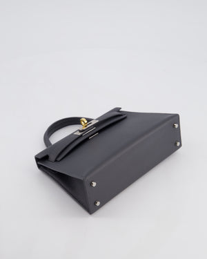 Hermès Mini Kelly II 20 Bag in Gris Misty Epsom Leather with Electrum Hardware