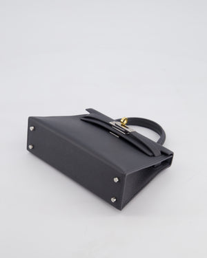 Hermès Mini Kelly II 20 Bag in Gris Misty Epsom Leather with Electrum Hardware