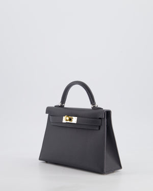 Hermès Mini Kelly II 20 Bag in Gris Misty Epsom Leather with Electrum Hardware