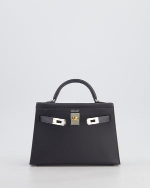 Hermès Mini Kelly II 20 Bag in Gris Misty Epsom Leather with Electrum Hardware