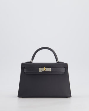 Hermès Mini Kelly II 20 Bag in Gris Misty Epsom Leather with Electrum Hardware