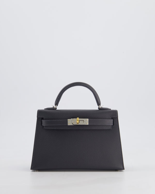 Hermès Mini Kelly II 20 Bag in Gris Misty Epsom Leather with Electrum Hardware