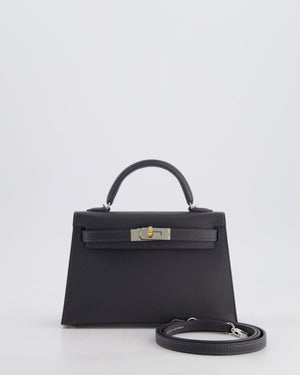 Hermès Mini Kelly II 20 Bag in Gris Misty Epsom Leather with Electrum Hardware