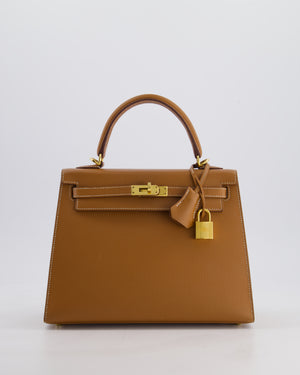 *HOLY GRAIL* Hermès Kelly 25 Sellier Bag in Gold Epsom Leather with Gold Hardware