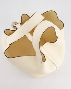 Hermes Picotin Eclat Lock 22 Bag in Nata Clemence Leather with Jaune Poussin Interior Handle & Palladium Hardware