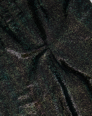 Chanel Black Sequins and Green Iridescent Wide Leg Trousers with CC Logo Detail Size FR 34 (UK 6)