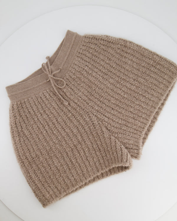 Loro Piana Light Brown Cashmere Knitted Shorts with Drawstring Detail Size S (UK 8) RRP £1,000