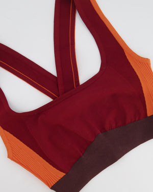*CURRENT COLLECTION* Hermès Rouge Sellier and Orange Top and Leggings Yoga Set Size S (UK 8) RRP £1,120