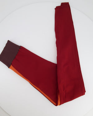 *CURRENT COLLECTION* Hermès Rouge Sellier and Orange Top and Leggings Yoga Set Size S (UK 8) RRP £1,120