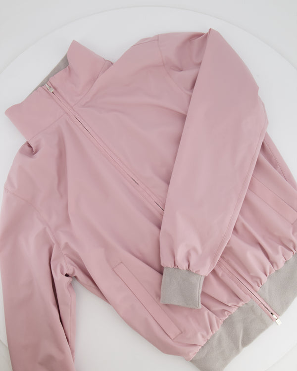 Loro Piana Pink and Grey Reversible Cashmere Jacket Size XS (UK 6)