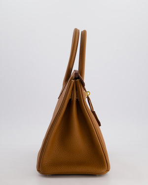 Hermès Birkin 30 Retourne Bag in Gold Togo Leather with Gold Hardware