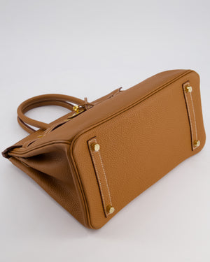 Hermès Birkin 30 Retourne Bag in Gold Togo Leather with Gold Hardware