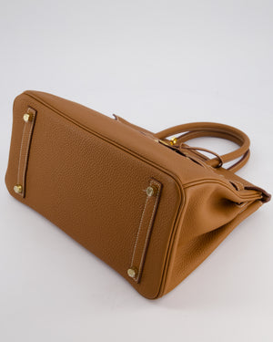 Hermès Birkin 30 Retourne Bag in Gold Togo Leather with Gold Hardware