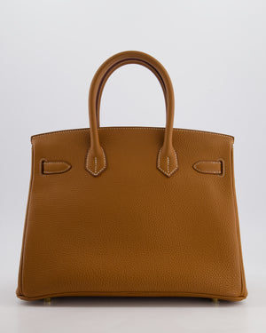 Hermès Birkin 30 Retourne Bag in Gold Togo Leather with Gold Hardware