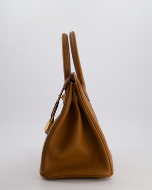 Hermès Birkin 30 Retourne Bag in Gold Togo Leather with Gold Hardware