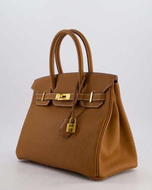 Hermès Birkin 30 Retourne Bag in Gold Togo Leather with Gold Hardware